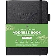 Legend Planner Address Book with Alphabetical Tabs – Mini Telephone Address Book ...