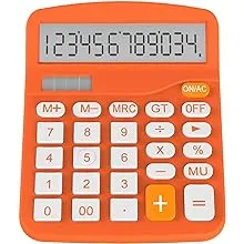 Helect Calculator, Standard Function Desktop Calculator (Orange)