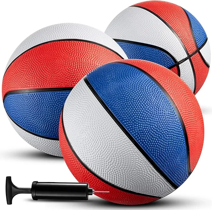 Mini Basketballs - 7 inch, Size 3 Pack of 3 - Mini Hoop Basketball Set for Indoor, Outdoor, Pool Parties, Small Hoops Basketball Game Party Favors F