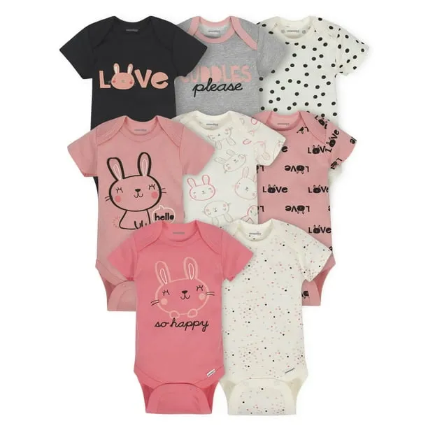 Onesies Brand baby-girls 8-pack Short Sleeve Mix & Match Bodysuits