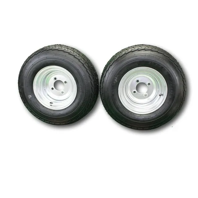 (Set of 2) 205/65-10 20.5x8.0-10 10 ply Load Range E super durable Antego Trailer Tire Wheel Assy - 4 Lug Galvanized Rim