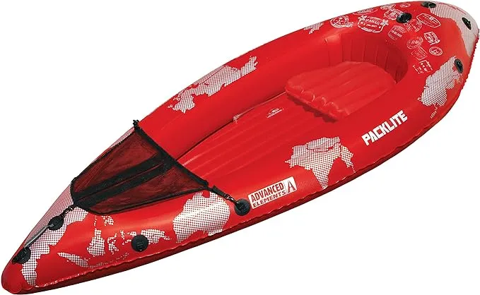 Advanced Elements PackLite™ Inflatable Kayak - AE3021-R Ultralight Kayak for Backpacking with Bag - 7' 10" - 4 lbs - Red