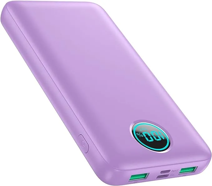 Power Bank with LCD Display, 25-Watt PD Fast Charging, QC 4.0, Tri-Outputs, Battery Pack