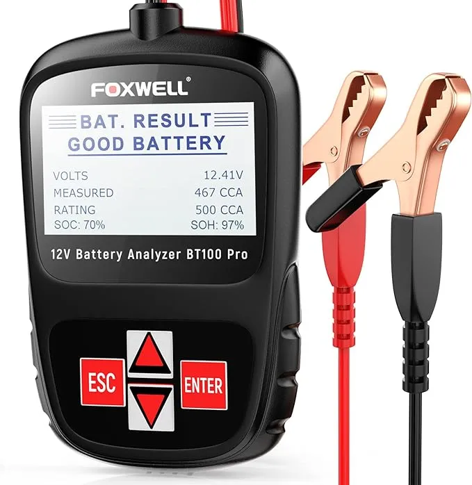 Autophix BAS100 Car Battery Tester 12/24V Charger Analyzer Auto Pro Battery Test