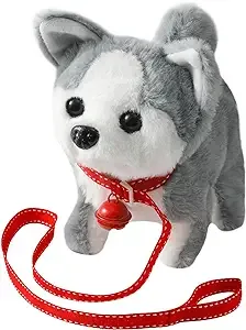 KSABVAIA Plush Husky Toy Puppy Electronic Interactive Dog - Walking, Barking ...