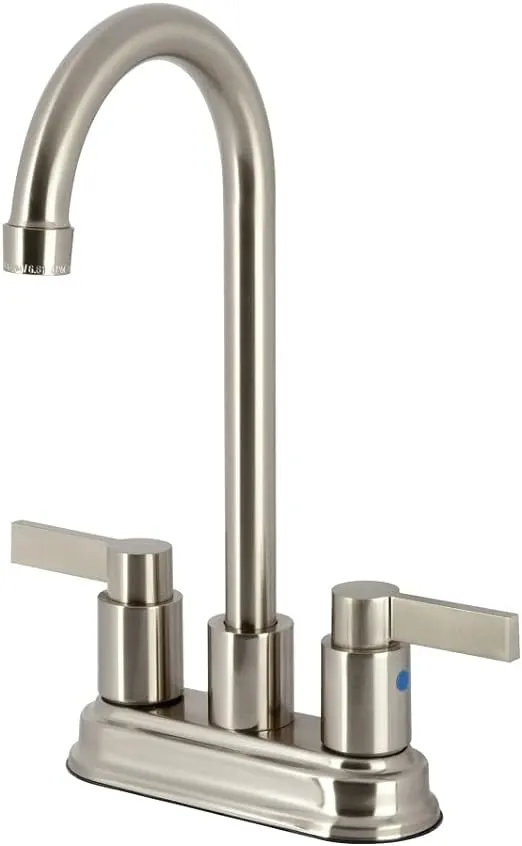 Kingston Brass KB8491NDL NuvoFusion 4" Centerset Two Handle Bar Faucet, Polished Chrome