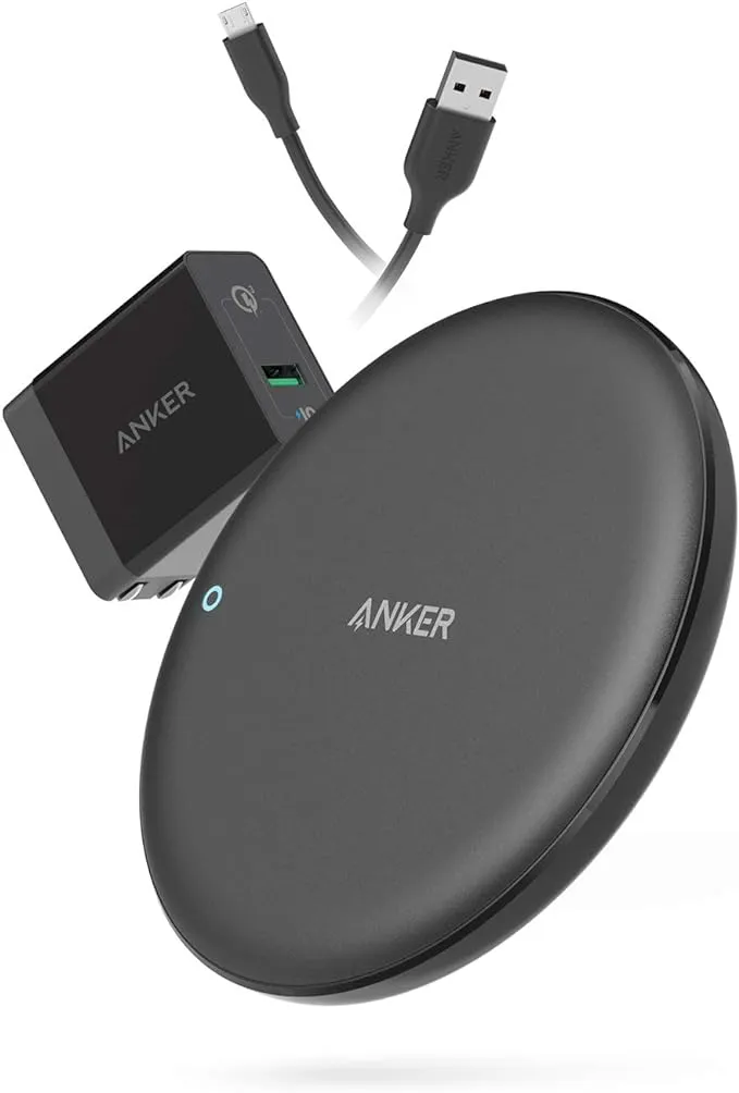 Anker Wireless Charger, PowerWave 7.5 Pad with Internal Cooling Fan, 7.5W for iPhone 11, 11 Pro, 11 Pro Max, XS Max, XR, XS, X, 8, 8 Plus, 10W for Galaxy S10 S9 S8, Note 10 (with Quick Charge Adapter)