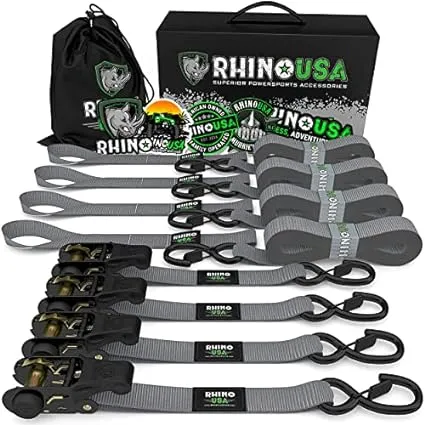 Rhino USA Ratchet Tie-Down Set 4-Pack