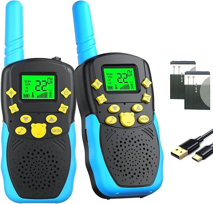 UECOO Rechargeable Walkie Talkies for Kids 22 Channels 2 Way Radio Toy with 2 ...