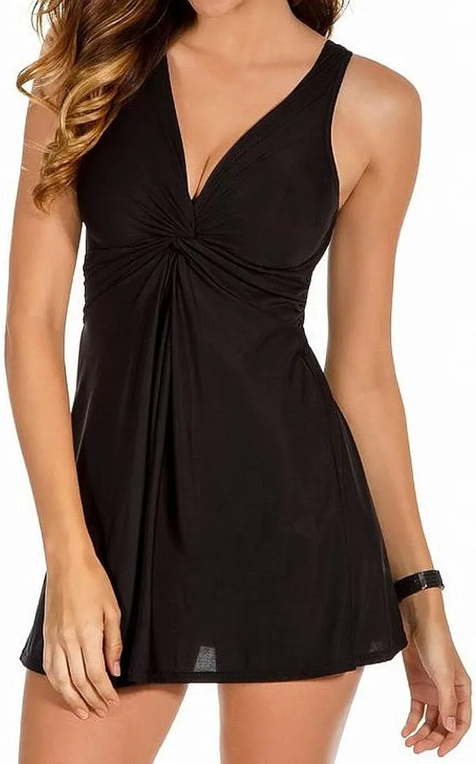 Miraclesuit Must Haves Marais Swim Dress - Womens - Black - 16