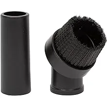 Shop-Vac 9199700 Round Brush Nozzle w/Adaptor, Plastic Construction, Black in Color, Fits 1-1/4 Inch and 1-1/2 inch Diameters, (1-Set)