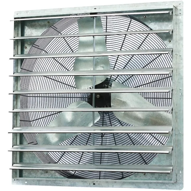 6128 CFM Silver Electric Powered Gable Mount Shutter Fan/Vent