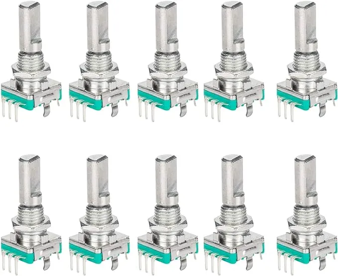 DIYhz 10 Pcs EC11 Rotary Encoder Dode Switch Audio Digital Potentiometer with Switch - 15MM