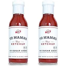 Keto Classic Ketchup by Yo Mama's Foods – Pack of (2) - No Sugar Added, Low Carb, Vegan, Gluten Free, Paleo Friendly, and Made with Whole Non-GMO Tomatoes!