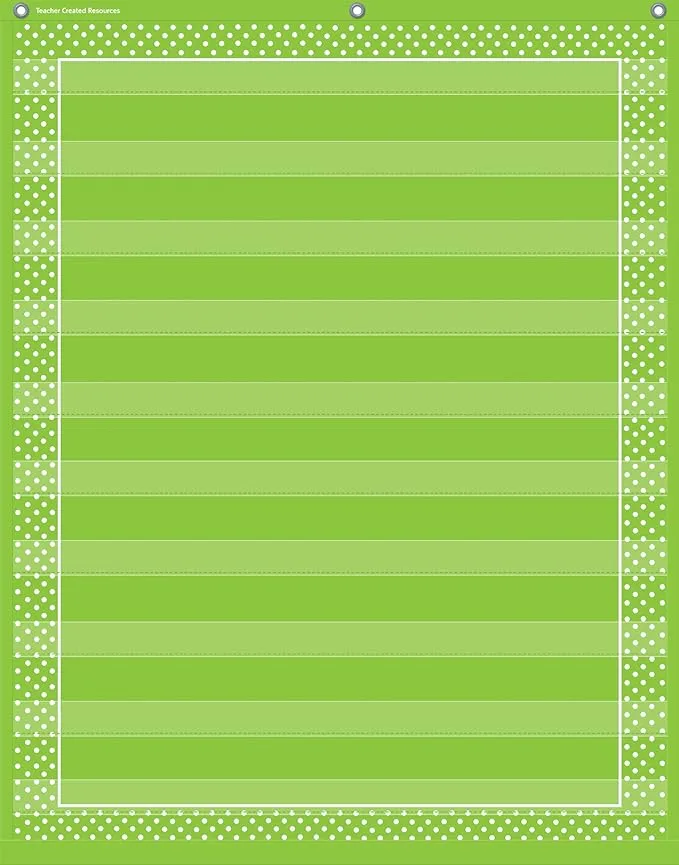 Teacher Created Resources Lime Polka Dots 10 Pocket Chart