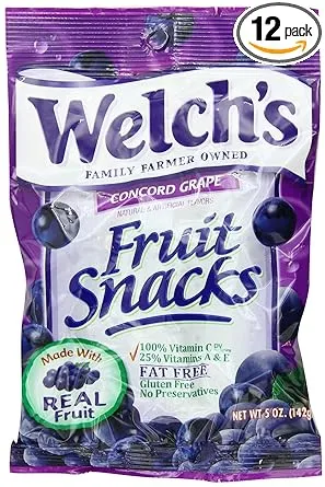 Welch&#039;s Concord Grape Flavor Fruit Snacks, 5 oz - Case of 12