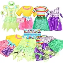 Little Girl Dress up Trunk Set, 20PCS Girls Pretend Play Princess Role Play Cost