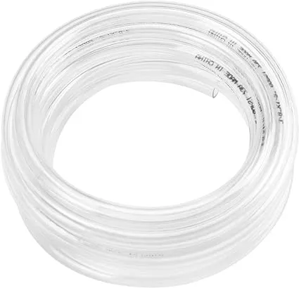 Clear Vinyl Tubing Flexible PVC Tubing, Hybrid PVC Hose, Heavy Duty and Lightweight, by 3/8 Inch ID, 50-Feet Length