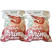 Sokusa Happy Shrimp Chips Fried Chips Made from Wild Shrimps and Sustainable Palm Oil 16oz 454g (Two Bags), 16.0 ounces, 2