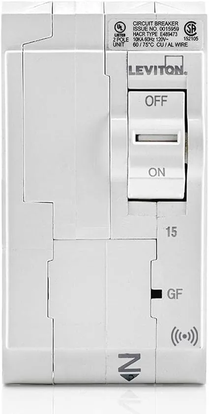 Smart Branch Circuit Breaker, AFCI/GFCI 1-Pole 15A 120V, 10KA Interrupt Rating