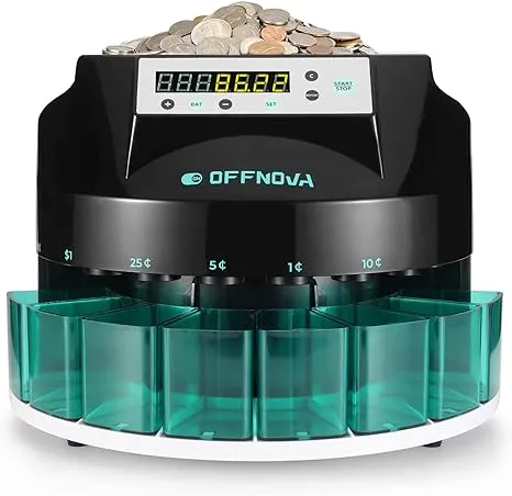 OFFNOVA Electric Automatic Coin Sorter &amp; Change Counter Machine, Coins up to ...