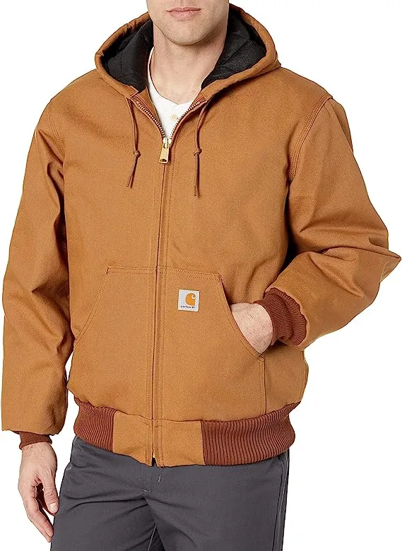 Carhartt Men's Duck Quilted Flannel Lined Active Jacket - Brown