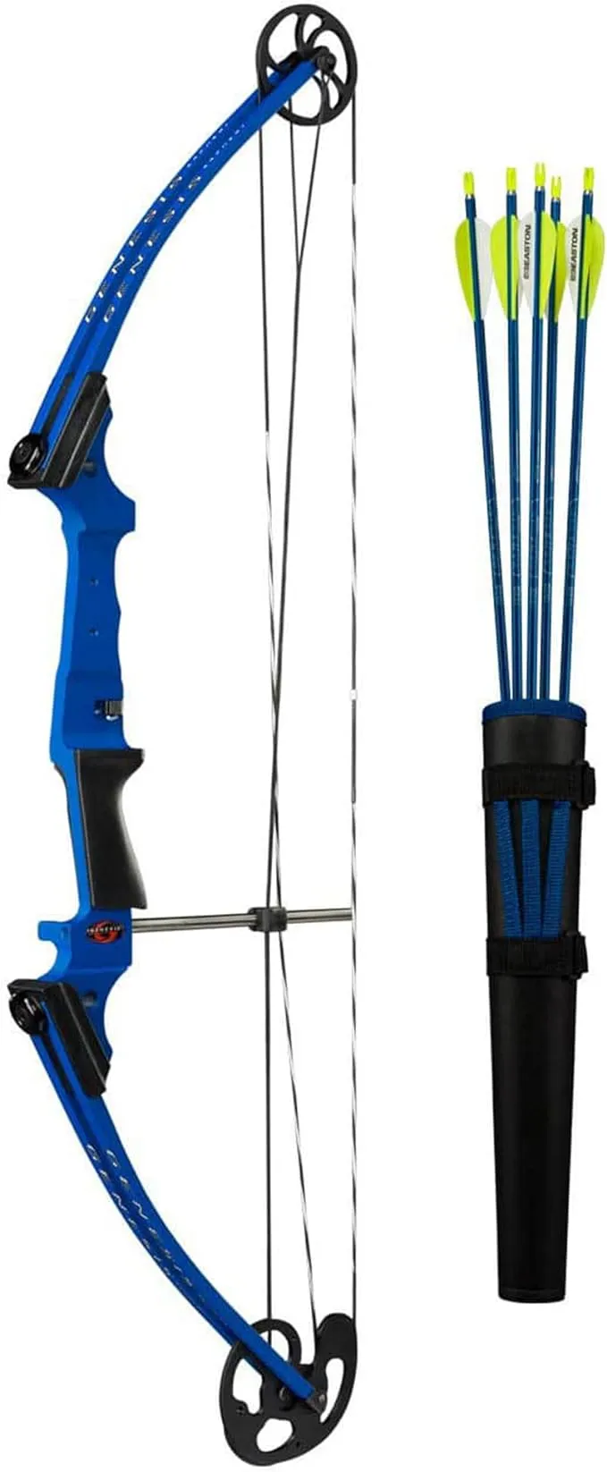 Genesis Archery Original Versatile Aluminum Compound Training Left Handed Target Practice Bow Archery Kit for All Ages with Idler Wheel, Black