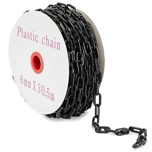 6mmx25m Plastic Chain Links for Traffic Control/Queuin<wbr/>g Line (1.5-In, Black)