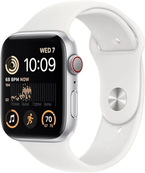 Apple Watch SE (2nd Gen) (GPS + Cellular, 40mm) - Silver Aluminum Case with White Sport Band, S/M (Renewed)Apple Watch SE (2nd Gen) (GPS + Cellular, 40mm) - Silv…