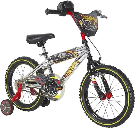 16" Hot Wheels Bike with Training Wheels and Rev' Grip