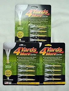 4 yards more tees,  2 3/4&#034; long, 4 tees per pack, (3-pack deal) Brand NEW