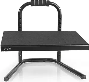 VIVO Black Ergonomic Height Adjustable Standing Foot Rest Relief Platform for Standing Desks STAND-FT01