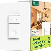 TREATLIFE Smart Ceiling Fan Control, 4 Speed Fan Switch for Ceiling Fan, Neutral Wire Required, Smart Home Devices That Works with Alexa and Google Home, Remote Control, Schedule, No Hub Required