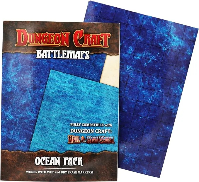 Gaming Mat - Dungeon Craft - Double-Sided - BattleMap - Ocean