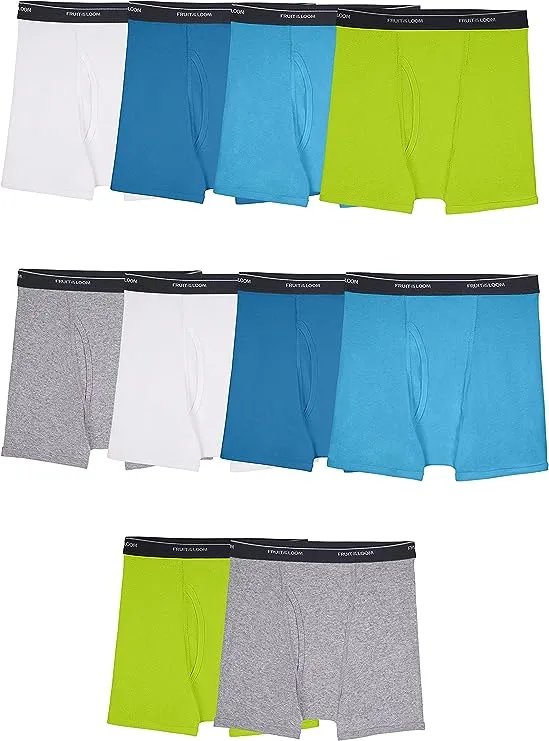 Fruit of the Loom Boys' Tag Free Cotton Boxer Briefs