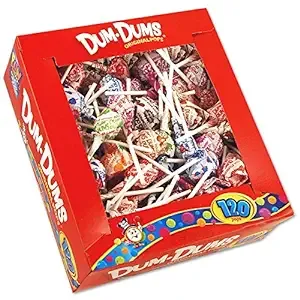 Dum-Dum-Pops, Assorted Flavors, Individually Wrapped, 120-box