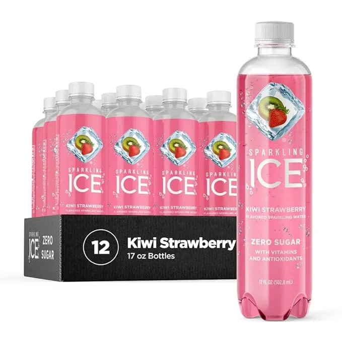 Sparkling Ice Sparkling Water, Zero Sugar, Kiwi Strawberry - 12 pack, 17 fl oz bottles