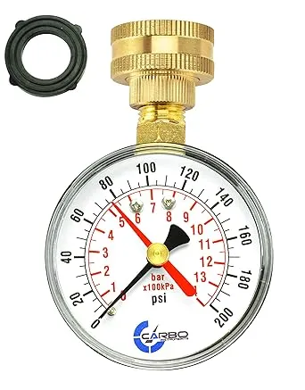 2-1/2&#034; Pressure Gauge,Water Pressure Test Gauge, 3/4&#034; Female Hose Thread, 0-2...