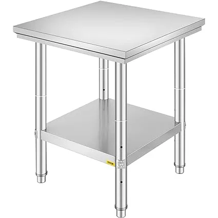 Mophorn Stainless Steel Work Table with Wheels 24 x 12 x 32 Inch Prep Table with 4 Casters Heavy Duty Work Table for Commercial Kitchen Restaurant Business