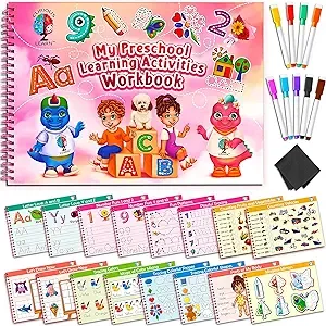  Preschool Learning Activities Workbook | Tracing Kindergarten Resources Pink