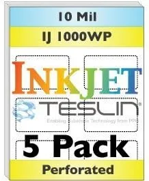 Brainstorm ID Perforated Inkjet Teslin Synthetic Paper - 5 Sheets