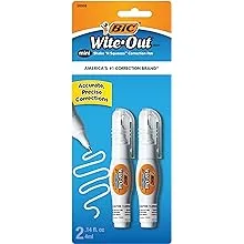 BIC Wite-Out Brand Mini Shake 'n Squeeze Correction Pen, 4ml, White, 2-Count 