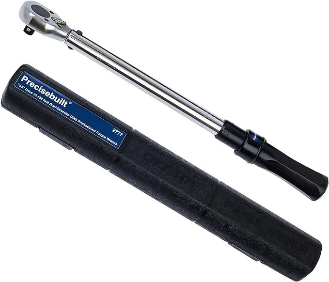 1/2" Drive Click Torque Wrench With 3/8 Torque Wrench Adapter With 6 Inch Extension(10-150 Ft.- Lb./13.6-203.5 Nm)