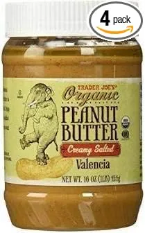 Trader Joe's Organic Peanut Butter Creamy Salted Valencia 1 lb (CASE OF 4)