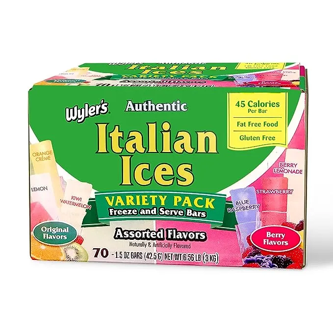 Wyler's Authentic Freezer Pops, Original, 70 Count ((35) Original & (35) Berry/Cherry)