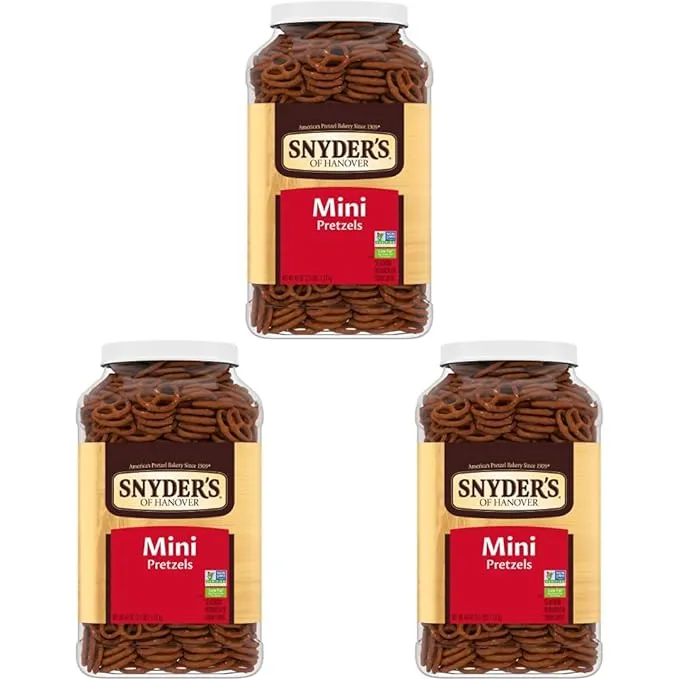 "Snyder's Of Hanover, Pretzels Mini Family Size 17 oz, Pack of 6"