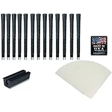 Tacki-Mac Golf Grips Standard Size Black Pro Tour Wrap Grip Kit (13 grips, grip tape, clamp, instructions)