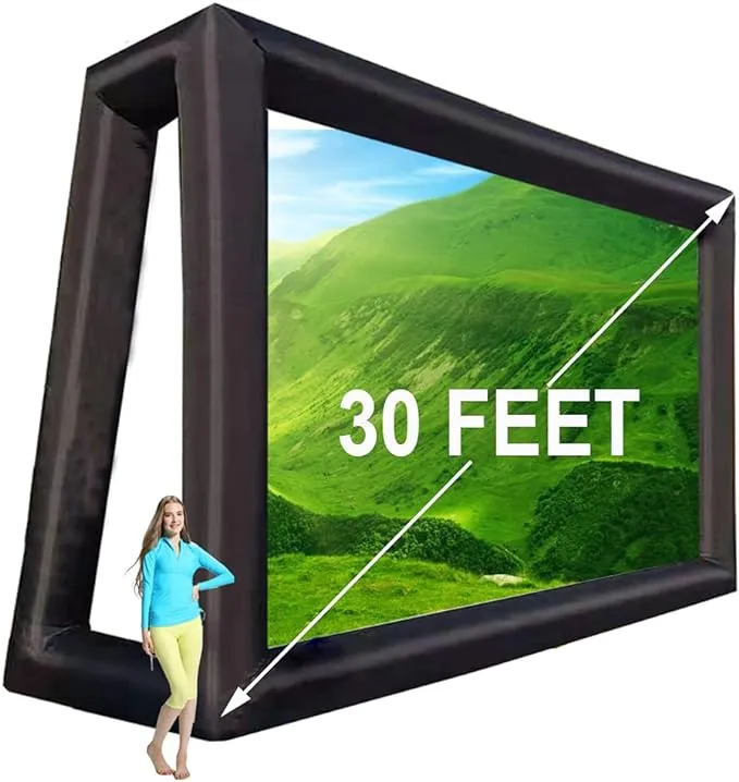 fitnessandfun 30ft Huge Inflatable Projector Screen - Blow Up Outdoor Movie S...