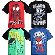 Marvel Spidey and His Amazing Friends Little Boys 4 Pack Pullover T-shirts Red / Blue/ Black / Green 6