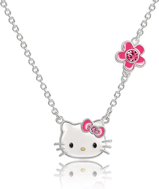 Hello Kitty Womens June Birthstone Necklace - Pearl